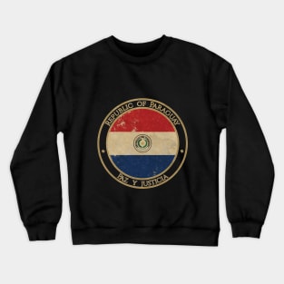 Vintage Republic of Paraguay USA South America United States Flag Crewneck Sweatshirt